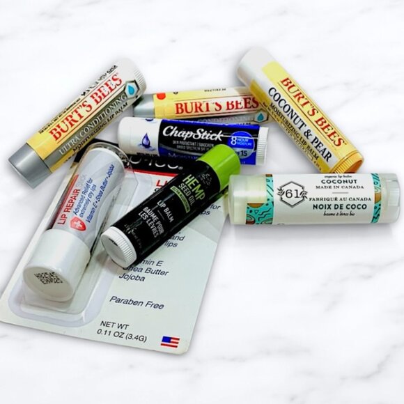 Lipcare Bundle—Burt's Bees Lip Balm, Chap Stick & more—7pc Lot *New + Sealed* - Picture 2 of 4